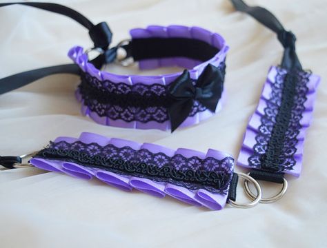 Kitten Space, Kitten Play Collar, Ribbon Collar, Pet Play, Pet Spaces, Pastel Lilac, Purple Collar, Kittens Playing, Hot Jewelry