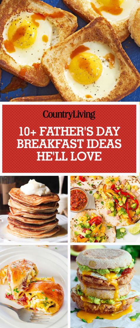 Make dad a breakfast he deserves for Father's Day with these delicious breakfast recipes. Father's Day Breakfast Ideas, Birthday Breakfast For Husband, Fathers Day Brunch, Easy Brunch Recipes, Birthday Breakfast, Easy Brunch, Delicious Breakfast Recipes, Breakfast Foods, Easy Breakfast