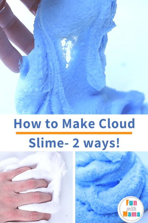 Cloud Slime Recipe With Shaving Cream, Slime With Instant Snow, Easy Cloud Slime, Cloud Dough Slime Recipe, How To Make Cloud Slime Recipe, How To Make A Cloud, Cloud Slime Recipe Easy, How To Make Cloud Slime, Diy Cloud Slime