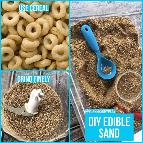 Sensory Edible Play Sand for Kids - Fun Sensory Play Sand For Kids, Edible Sensory Play, Edible Sand, Sensory Play Toddlers, Toddler Sensory Bins, Play Sand, Diy Edible, Baby Sensory Play, Sensory Crafts