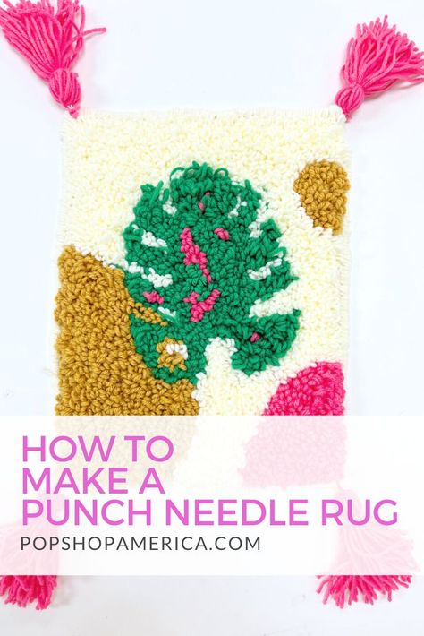 How To Punch Needle Rug, How To Make A Punch Needle Rug, How To Make A Punch Needle Pillow, Punch Needle Rugs Diy, How To Do Punch Needle, Rug Making Diy Punch Needle, Diy Punch Needle Rug, How To Finish Punch Needle Projects, Punch Needle For Beginners