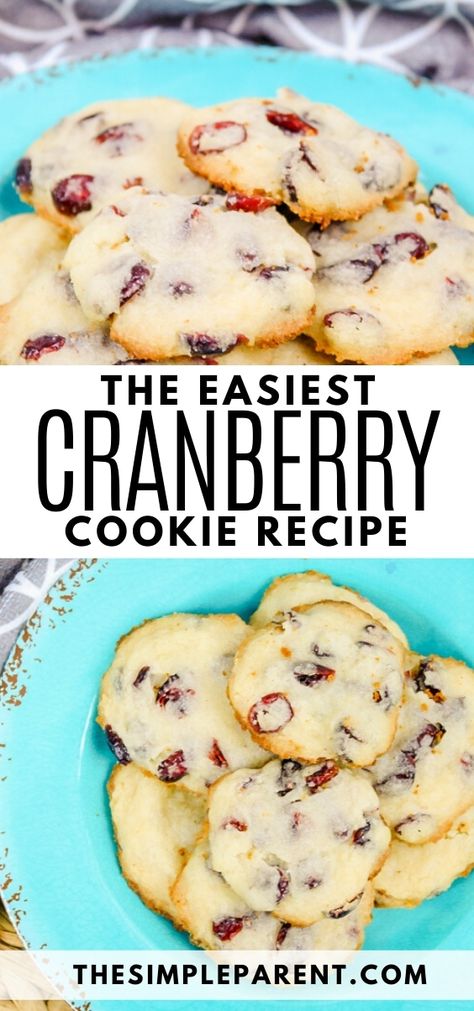 Simple Christmas Dinner, Cranberry Cookie Recipe, Craisins Recipes, Craisin Cookies, Dried Cranberries Recipes, Cranberry Cookie, Easy Halloween Cookies Recipes, Easiest Cookies, Christmas Dinner Desserts