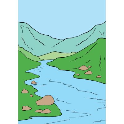 How to draw a River River Drawing, Landscape Drawing Tutorial, River Pictures, Planet Drawing, Stone Pictures Pebble Art, Mountain Drawing, River Painting, Easy Drawing Tutorial, Water Drawing