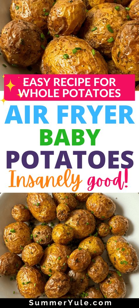 Mini Roasted Potatoes In Air Fryer, Lil Potatoes Recipe Air Fryer, New Potatoes Recipes Air Fryer, Air Fry Mini Potatoes, Airfryer Mini Potatoes, Air Fried Mini Potatoes, Toasted Potatoes In Air Fryer, Mini Gold Potatoes Recipes Air Fryer, Roasted Potatoes In Air Fryer Oven