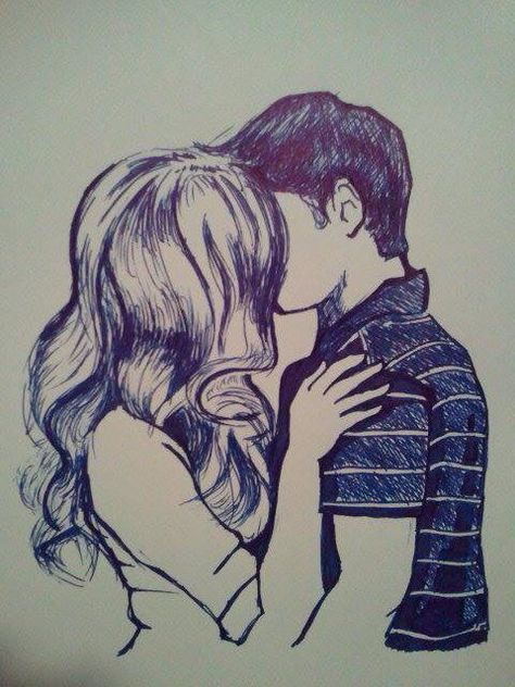 szabad kézzel                                                                                                                                                     More Boy And Girl Drawing, Ako Kresliť, I Love You Drawings, Drawing Hands, Couple Drawing, Drawing Faces, Cute Couple Drawings, Wattpad Fanfiction, Drawing Images