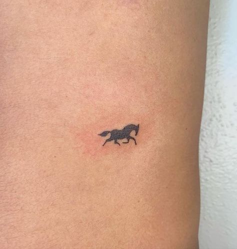 Mini Tattoos Horse, Vintage Horse Tattoo, Mini Horse Tattoo, Horse Related Tattoos, Tiny Horse Tattoo, Wild Horse Tattoo, Mule Tattoo, Simple Horse Tattoo, Horizontal Tattoo