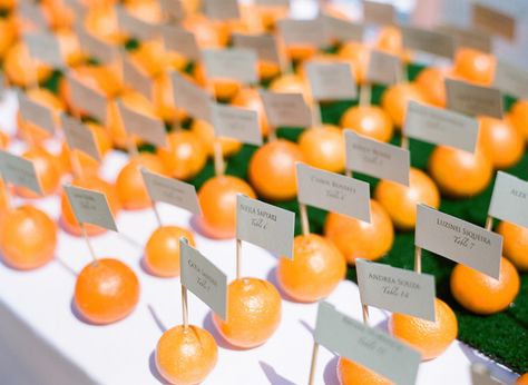 Tangerine Wedding, Orange And Pink Wedding, Orange Wedding Colors, Citrus Wedding, Orange Table, Malibu Wedding, Place Holder, Seating Cards, Orange Wedding