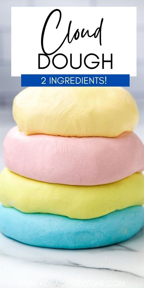 Could Dough Recipe, Flour And Conditioner Dough, Cloud Craft For Preschool, Easy Crafts For 3 Year, How To Make Cloud Dough With Flour, Science Experiments Kids Preschool Easy, Conditioner Playdough, Making Playdough, Cornstarch Dough