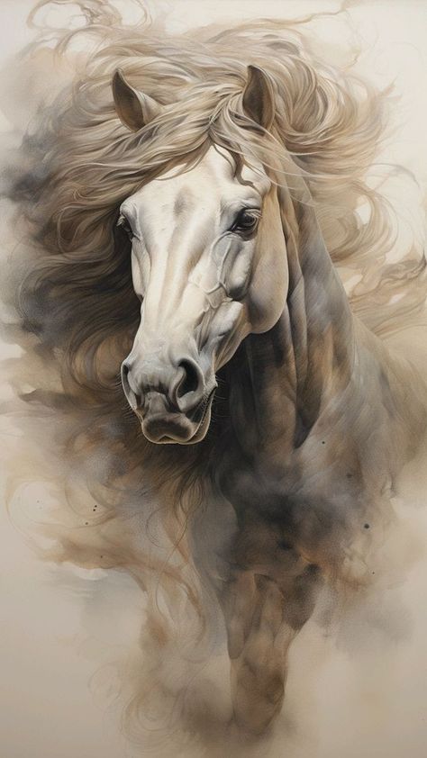 Stunning horse artwork on paper 🐎 - Horse Enthusiast Equine Art Paintings, Horse Paintings Acrylic, Horse Painting On Canvas, Horse In Motion, Abstract Horse Art, Horse Tattoo Design, Royal Horse, Watercolor Horse Painting, Horse Canvas Painting