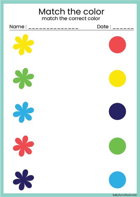 Match the color with this free worksheet kids can learn colors easy way. Ready to print just download it. Pre K Lesson Plans, Colors For Toddlers, Reading Comprehension For Kids, Matching Worksheets, Toddler Worksheets, Pre Writing Activities, Kids Worksheets Preschool, Learn Colors, Color Worksheets