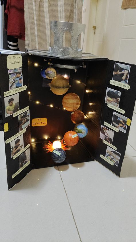 Solar system Space Project Ideas Solar System, Solar System Science Fair Projects, Solar Planet Project, Solar System Model Project Ideas, Solar System Model Project, Make A Solar System, Solar System Projects For Kids, Project For School, Solar System Activities