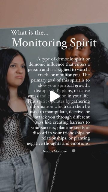 Deonna Monique on Instagram: "I’m going to be doing a couple posts on the monitoring spirit. When we know what kind of spirits enter people it’s easier to break that spirit off and away from your life. Let’s take a poll. Do you know someone with the Monitoring Spirit?👇🏽 #monitoringspirits #discernment #spiritualwarfare #breakingspells" Monitoring Spirits Quotes, Monitoring Spirits, Spooky Island, Couple Posts, Peoples Actions, Bad Spirits, Spiritual Stuff, Christian Crafts, Spirit Quotes