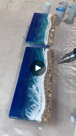 118K views · 1.5K reactions | These waves are unreal 💙 Have you heard of @karenhammondart ??   #epoxyresin #epoxy #oceanart #resinwaves #pouringresin #resinpour #ocean #beachart #handmade #resin | Promise Epoxy Ocean Art Resin, Epoxy Resin Painting, Resin Ocean Art, Ocean Resin Art, Beach Resin, Resin Pour, Acrylic Pouring Art, Paint Pouring, Resin Projects