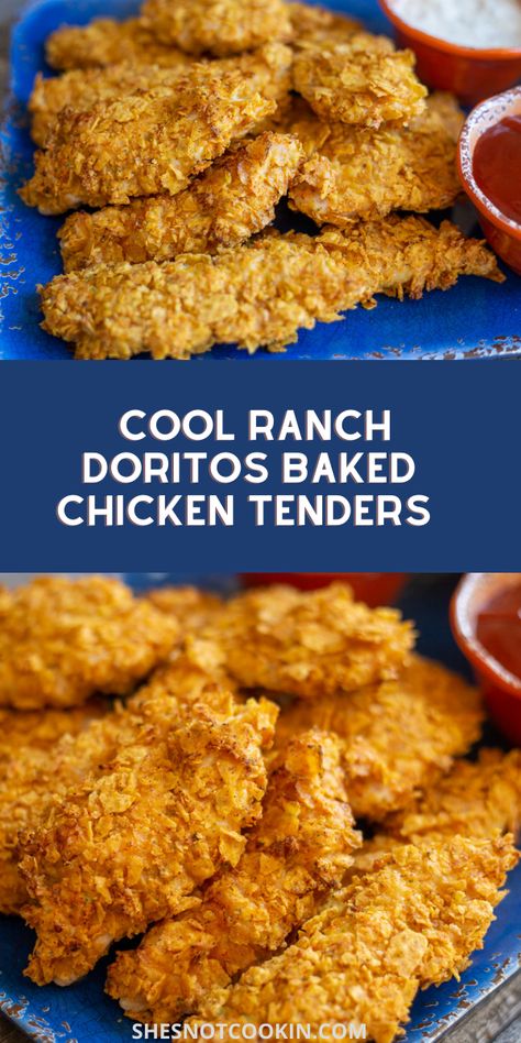 Dorito Chicken Tenders, Doritos Recipes, Cool Ranch Doritos, Doritos Chicken, Dorito Chicken, Baked Chicken Tenders, Chicken Tender, Chicken Tender Recipes, Fried Chicken Recipes