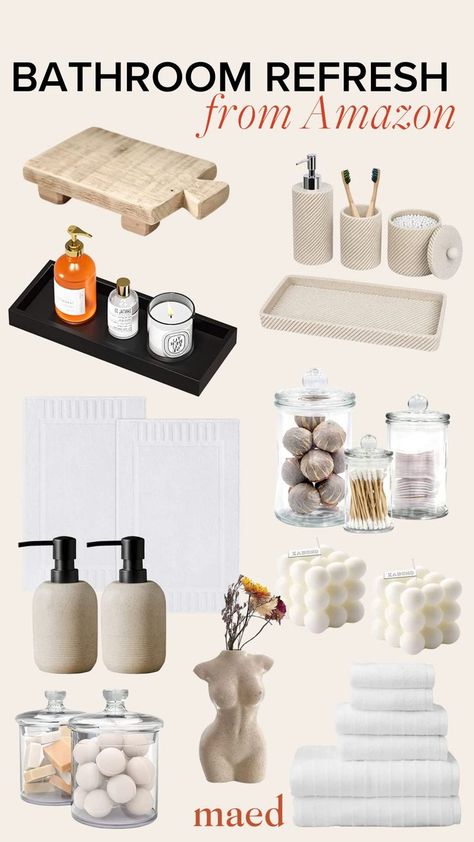 Amazon Bathroom Decor, Beige Bathroom Decor, Cute Bathroom Decor, His And Hers Bathroom, Neutral Bathroom Decor, Bathroom Table, Bathroom Counter Decor, Bathroom Sink Decor, Cute Bathroom