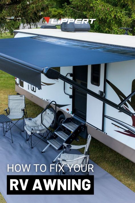 How To Fix Your RV Awning Awning Makeover, Rv Awning Ideas, Rv Canopy, Trailer Awning, Camper Maintenance, Rv Mods, Rv Awning, Stripped Screw, Camper Awnings