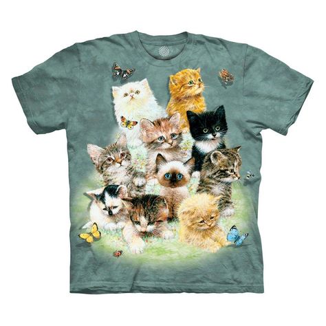 PRICES MAY VARY. 100% Cotton Made in the USA Pull On closure Machine Wash UNIQUE AND FUN T-SHIRT DESIGN: 10 Kittens – Kittens of all types and colors play with butterflies and bugs A GREAT GIFT FOR ANY NATURE LOVER: Let the fresh designs from The Mountain enhance anyone’s wardrobe all year round ECOLOGICALLY MANUFACTURED: The Mountain uses only environmentally friendly, water-based inks, organic dyes, and sustainable 100% cotton to make a socially responsible yet fashionable top that is made in Cat Graphic Tee, Cat Graphic, Mountain Man, Animal Tshirt, Branded Sweatshirts, Cat Shirts, Crazy Cat Lady, Branded T Shirts, The Mountain