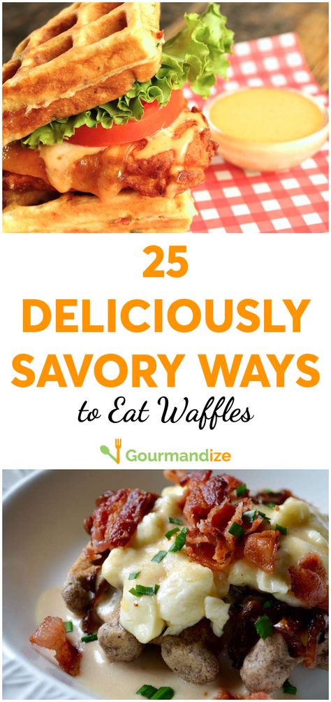 Leftover Waffles Ideas, Savory Chicken And Waffles, Waffle Dinner Recipes, Steak And Waffles, Waffle Sandwich Ideas Lunches, Savoury Waffle Toppings, Belgian Waffle Ideas, Waffle Dinner Ideas, Belgian Waffle Topping Ideas