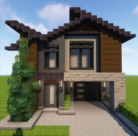 Houses Minecraft Ideas, Building Ideas Minecraft, Minecraft Modern City, Minecraft Building Ideas, Modern Minecraft Houses, Houses Minecraft, Case Minecraft, House In Minecraft, Minecraft City Buildings