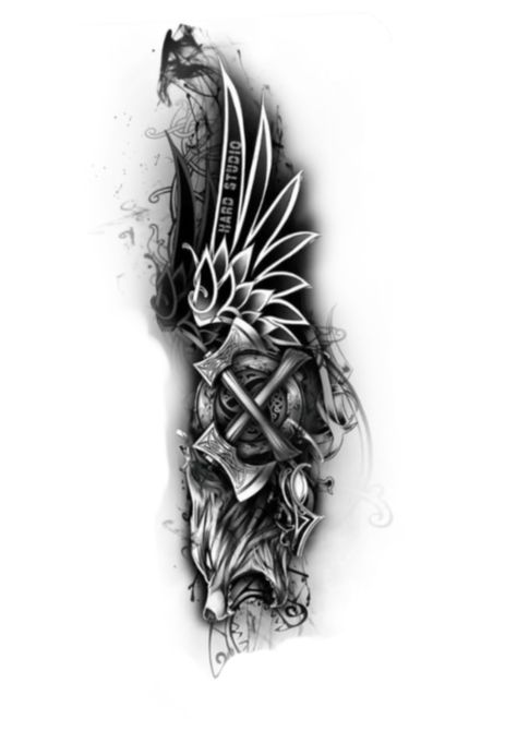 Warrior Tattoos For Men, Art Sleeve Tattoo, Tattoo Ideas Zodiac, Tattoo Ideas Skull, Tattoo Designs Minimalist, Tattoo Design Minimalist, Blackwork Tattoo Design, Valhalla Tattoo, Arm Cover Up Tattoos