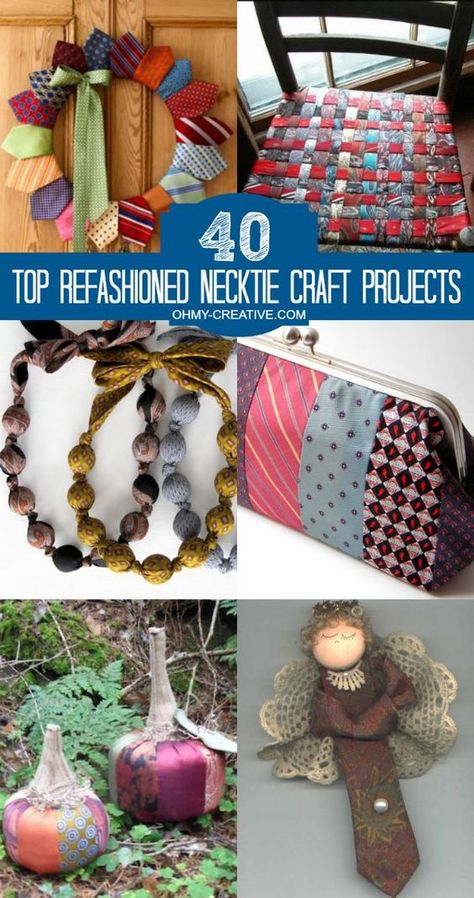 Repurposed Neckties, Neck Tie Projects, Ties Crafts, Diy Necktie Projects, Mens Ties Crafts, Necktie Quilt, Fun Diy Craft Projects, Necktie Crafts, Tie Ideas