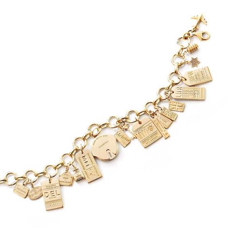 The gold Infinity Link Charm Bracelet is the chic way to showcase your travel charms instantly. It also makes a unique travel gift for friends or charm collectors. Travel Charm Bracelet, Infinity Charm Bracelet, Unique Travel Gifts, Solid Gold Charms, Infinity Charm, Travel Charms, Mini Charm, Unique Charms, Gold Charm