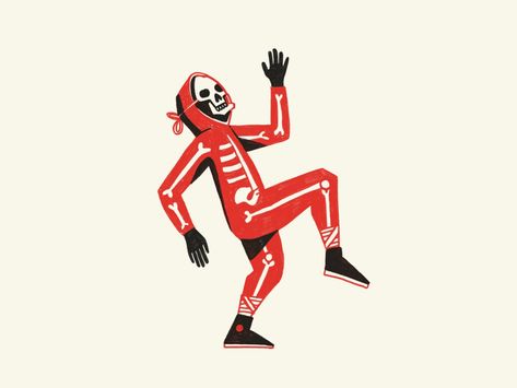 Dancing Illustration, Halloween Inktober, Skeleton Logo, Breakup Messages, Dance Illustration, Red Skeleton, Dancing Art, Skeleton Graphic, Skeleton Dance