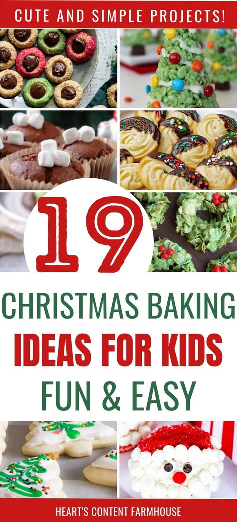 Christmas Easy Bakes For Kids, Kid Christmas Desserts Easy, Easy Christmas Baking Recipes For Kids, Kid Friendly Holiday Baking, Christmas Baking Kids Easy Fun, Kids Christmas Treats Easy, Christmas Baking Day With Kids, Kids Christmas Cooking Ideas, Christmas Recipes For Kids To Make