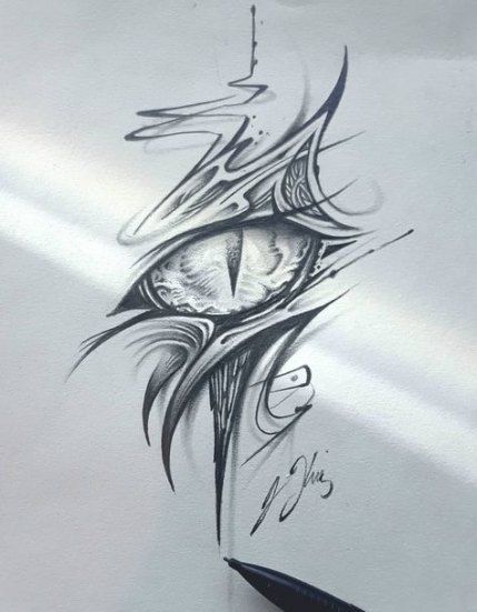 250+ Cool Tribal Tattoos Designs - Tribe Symbols With Meanings (2022) Tattoo Ideas Sketches, Dragon Eye Drawing, Eye Tattoo Ideas, Stammestattoo Designs, Dragon Tattoo Sketch, Art Du Croquis, Tattoo Dragon, Sketches Art, Dragon Sketch