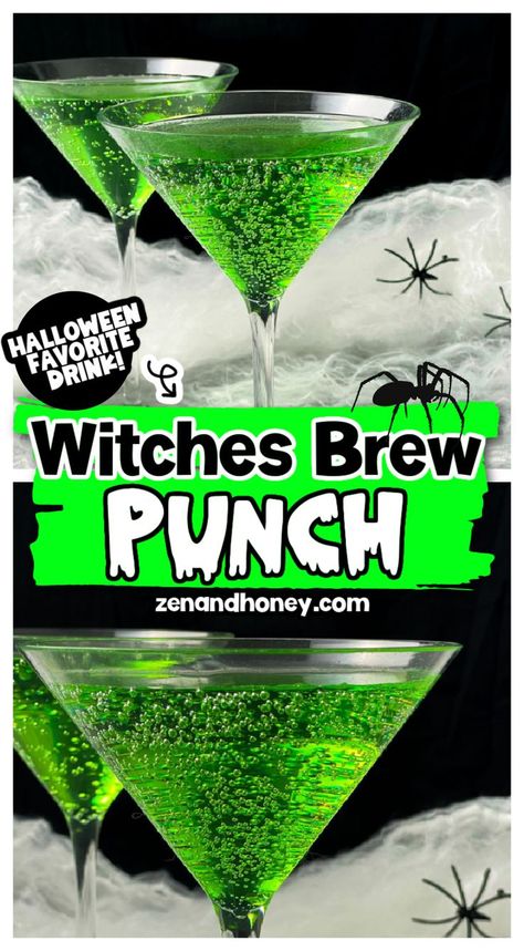 Witches Brew Punch – spooky and fun Non Alcoholic Witches Brew Punch, perfect for a scary Halloween party! Green Halloween mocktail recipe that kids and adults will obsess over. Bubbly, delicious and easy to make virgin Halloween drink! Halloween Punch With Ginger Ale, Green Halloween Drinks Nonalcoholic, Virgin Halloween Punch, School For Witches, Witch’s Brew Punch, Alcoholic Witches Brew, Witches Brew Drink Non Alcoholic, Non Alcoholic Witches Brew, Halloween Mocktails Non Alcoholic Recipes