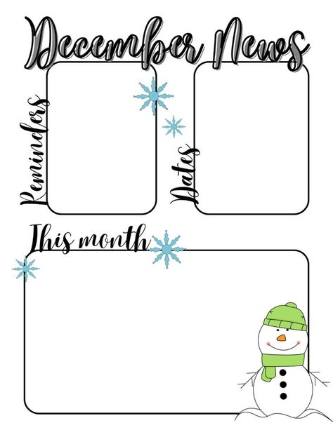 December Newsletter, Classroom Learning Centers, Teacher Newsletter Template, Monthly Newsletter Template, Preschool Newsletter, Newsletter Template Free, Lds Relief Society, Toddler Teacher, Classroom Newsletter Template