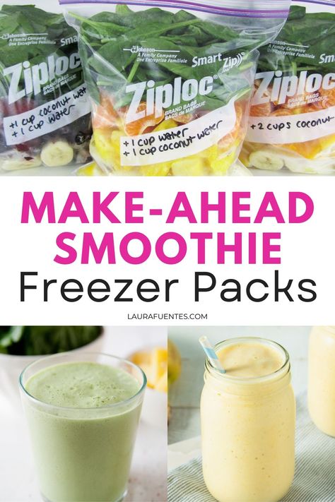 make ahead frozen smoothie packs Smoothie Frozen Packs, Prepping Smoothies For The Week, Diy Smoothie Packs, Pre Made Smoothie Packs, Smoothie Meal Prep Freezer, Smoothie Grocery List, Meal Prepping Smoothies, Smoothie Packs Make Ahead, Smoothie Base Ideas