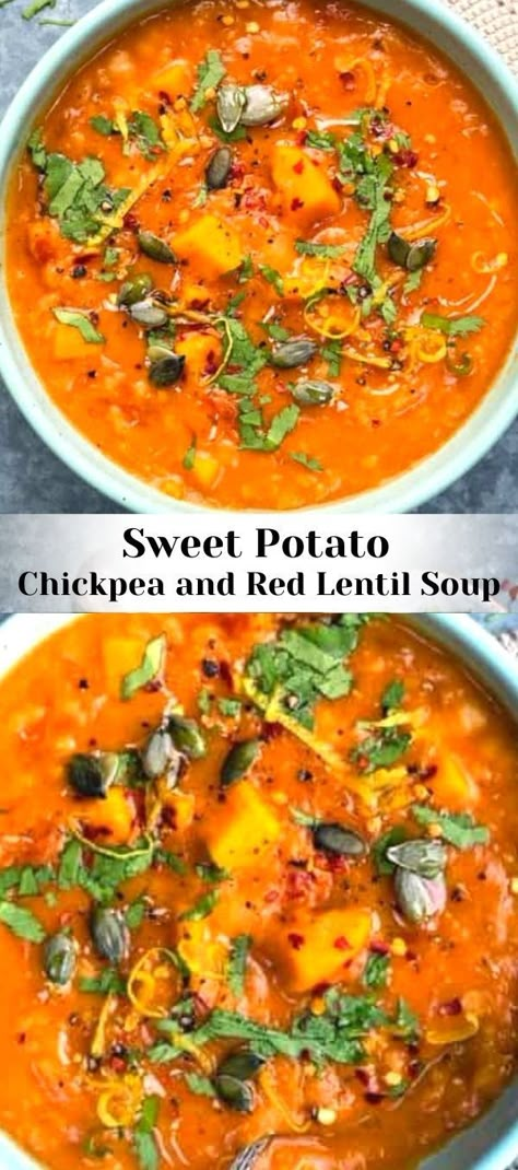 Soup Recipes Vegetable, Potato Soup Recipes, Soup Breakfast, Lentil Potato Soup, Potato Chickpea, Sweet Potato Soup Recipes, Soup Vegan, Lentil Soup Recipes, Red Lentil Soup