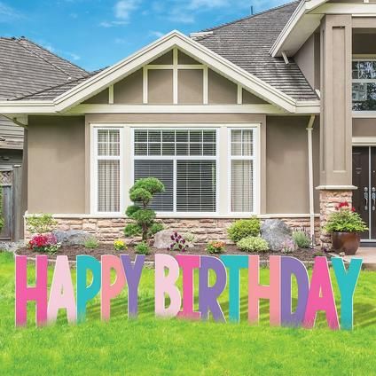 Pink, Blue, & Purple Happy Birthday Corrugated Plastic Yard Sign Phrase Set, 27in Letters, 7pc Purple Happy Birthday, Happy Birthday Yard Signs, Birthday Yard Signs, Happy Birthday Signs, Diy Balloon Decorations, Party Kits, Kids Party Supplies, Sports Themed Party, Corrugated Plastic