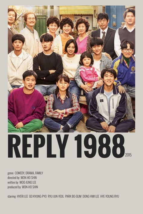 Reply 1988, Korean Drama Series, Best Kdrama, New Movies To Watch, Film Posters Minimalist, Korean Drama Funny, Drama Tv Shows, Web Drama, Korean Drama List