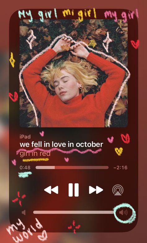 Red Spotify, October Girl, Girl In Red, We Fall In Love, Red Wallpaper, Pretty Wallpapers Backgrounds, Fell In Love, Pretty Wallpapers, Falling In Love