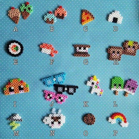 Hama Beads Kawaii, Nerdy Perler Beads, Mini Hama Beads, Perler Bead Designs, Pyssla Beads, Melt Beads Patterns, Hamma Beads Ideas, Easy Perler Bead Patterns, Melty Bead Patterns