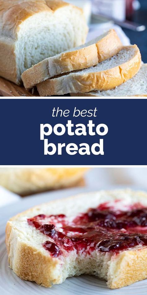 This may be the perfect sandwich bread! This Potato Bread is made with mashed potatoes which make for a loaf of bread that is sturdy, yet soft and fluffy. Homemade Potato Bread, Potato Bread Recipe, Amish Friendship Bread Starter Recipes, Homemade Bread Dough, Friendship Bread Starter, The Perfect Sandwich, Best Homemade Bread Recipe, Perfect Sandwich, A Loaf Of Bread