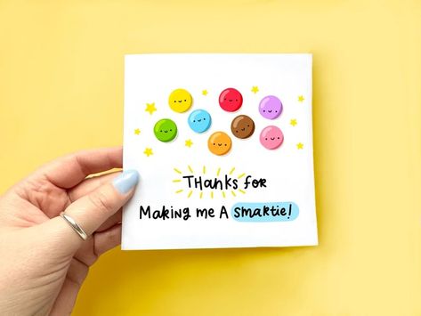 Smartie Thank You Card for Teacher, Thanks for Making Me a Smartie, Cute Thank You Card, Gift for End of Term, Appreciation Card for Teacher - Etsy UK Card For Teacher, Cute Thank You Cards, End Of Term, Teaching Assistant, Teacher Cards, Appreciation Cards, Teacher Appreciation Week, Expressing Gratitude, Card Gift