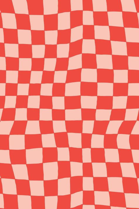 A playful, hand-drawn checkered pattern I created as a supporting brand element for Starfruit. Pink And Red Checkered Wallpaper, 3d Checkered Pattern, Red Print Wallpaper, Funky Checkered Pattern, Colorful Checkered Wallpaper, Checkered Design Graphic, Red And Pink Pattern, Checkered Graphic Design, Red Aesthetic Pattern