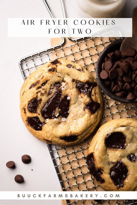 Small Batch Air Fryer Dessert, Air Fryer Chocolate Chip Cookies Small Batch, Easy Small Serving Desserts, Air Fryer Single Cookie, Air Fryer Single Dessert, Single Serve Air Fryer Cookie, Small Batch Air Fryer Cookies, Toaster Oven Brownies, Single Serve Desserts Air Fryer