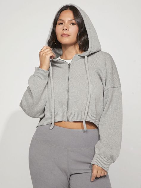 Shein Basics, Cosy Outfit, Crop Cardigan, Plus Size Cardigans, Cropped Cardigan, Maternity Wear, Plus Size Pregnancy, Gray Dress, Maternity Clothes