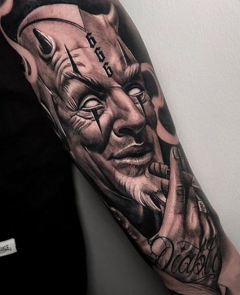 Christus Tattoo, Black And Gray Tattoos, Underarm Tattoo, Pokemon Tattoos, Pokemon World, Hand Tattoo Designs, Evil Tattoo, Omerta Tattoo, Realistic Tattoo Sleeve