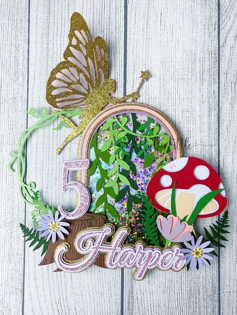 Enchanted Forest Cake Topper, Fairy Theme Cake, Fairy First Birthday Party, Birthday Party Garden, Fairy Cake Topper, Fairy Garden Cake, Fairy Birthday Cake, Woodland Fairy Party, Theme Garden