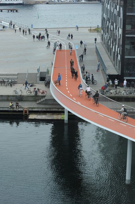 Bicycle Bridge, Denmark Bicycle Infrastructure, Villa Architecture, Riding Bikes, Sustainable City, Landscape And Urbanism, Pedestrian Bridge, Bridge Design, Urban Architecture, Urban Lifestyle