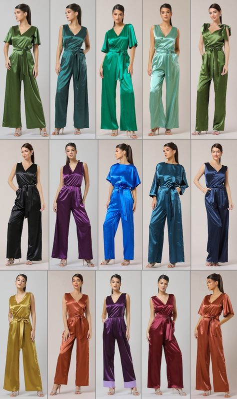 Wedding Jumpsuit Bridesmaid, Wide Leg Jumpsuit Formal, Jumpsuit Bridesmaid, Jumpsuit Satin, Jumpsuit Formal, Turquoise Jumpsuit, Bridesmaid Jumpsuit, Cocktail Jumpsuit, Jumpsuit For Wedding Guest