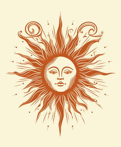 Sun Tattoo - Art that makes your skin shine Apollo Sun God Tattoo, Sun Tattoo On Knee, Intricate Sun Tattoo, Witchy Sun Tattoo, Whimsical Sun Tattoo, Mexican Sun Tattoo, Sun And Moon Shoulder Tattoo, Sun Tattoo On Shoulder, Sun Tattoo Back