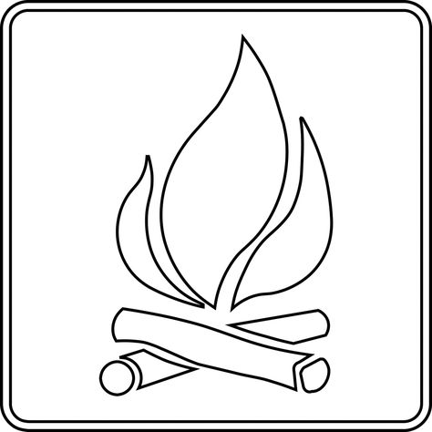 This sign is used to indicate that campfires are allowed nearby. Campfire Drawing, Camper Quilt, Camp Shirt Designs, Camping Quilt, Free Clipart Images, Free Clipart, Camping Crafts, Applique Patterns, Barn Quilts