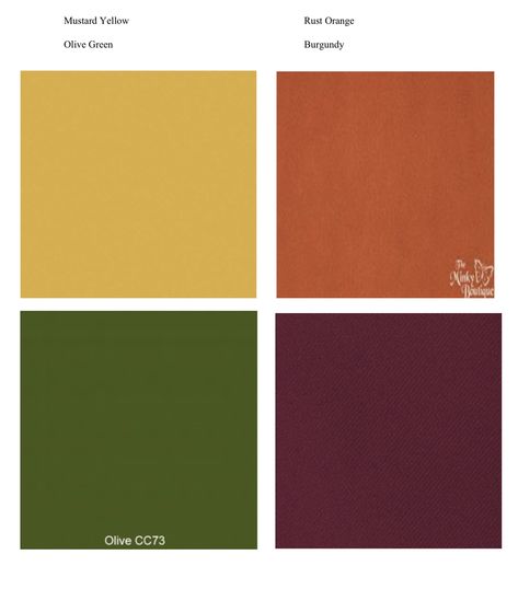 Mustard Wedding Decor, Burgandy Color Pallet, Expensive Colors, Burnt Orange Outfit, Mustard Living Rooms, Burgundy Bedroom, Olive Green Bedrooms, Burgundy Colour Palette, Olive Green Paints