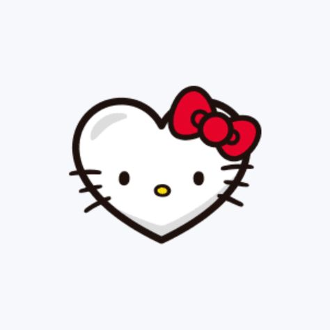 Hello Kitty Heart Drawing, Hello Kitty Heart Icon, Drawing Ideas Easy Heart, I Heart Hello Kitty, Hello Kitty With Heart, Sanrio Heart, Heart Hello Kitty, Hello Kitty Hearts, Hello Kitty Heart